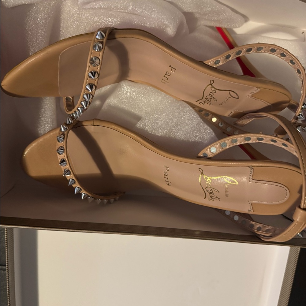 Christian Louboutin Beige Studded Heels
